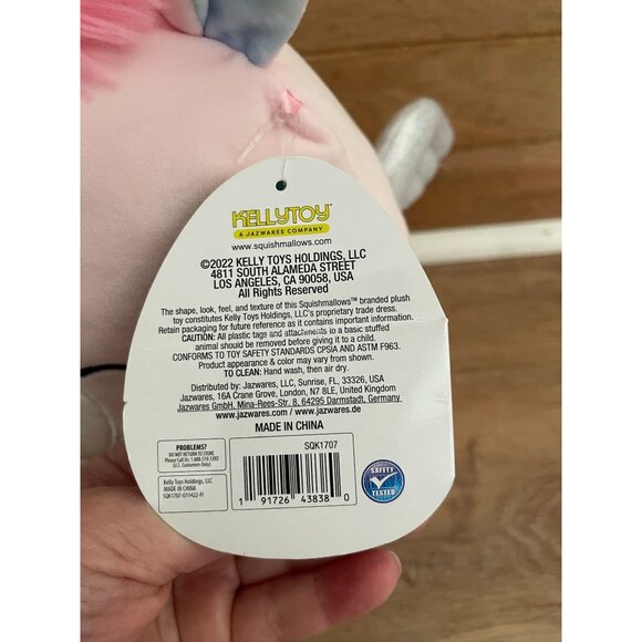 NWT Squishmallows 2022 Pandora the Pegasus Unicorn Plush Toy 10" Pink & Pastel - Picture 6 of 6